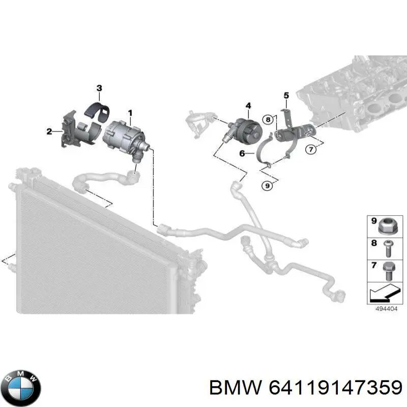 Водяной насос охлаждения электро дополнительный BMW 64119147359 цена, от 29.35 USD