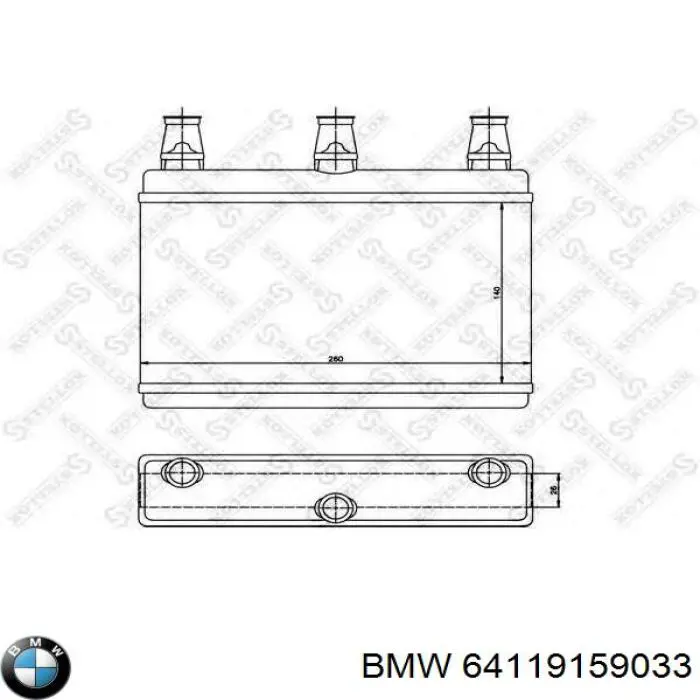 Радиатор печки (отопителя) BMW 64119159033 цена, от 31.53 USD