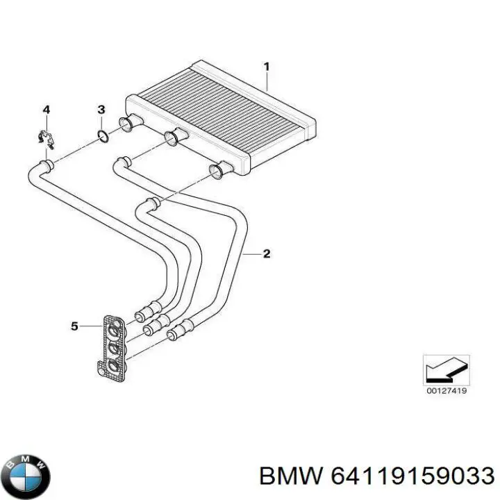 Купить 64119159033 BMW Радиатор печки