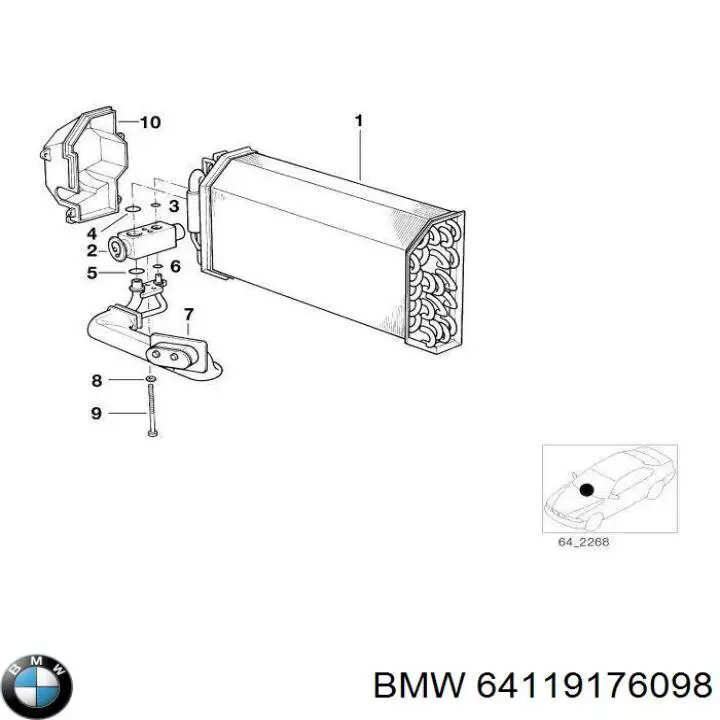 Радиатор печки (отопителя) BMW 64119176098 цена, от 1267.10 USD