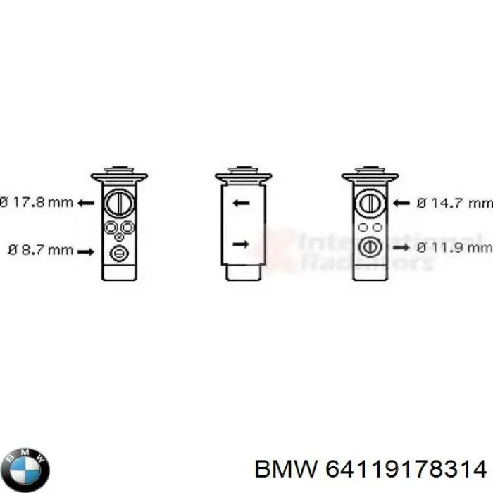 Клапан TRV кондиционера 64119178314 BMW