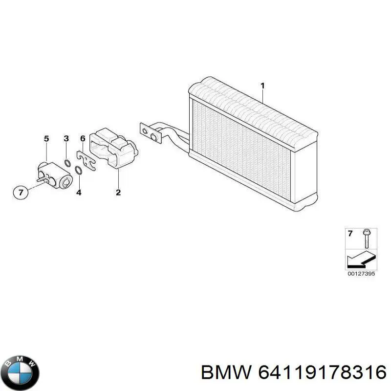 Клапан TRV, кондиционера BMW 64119178316