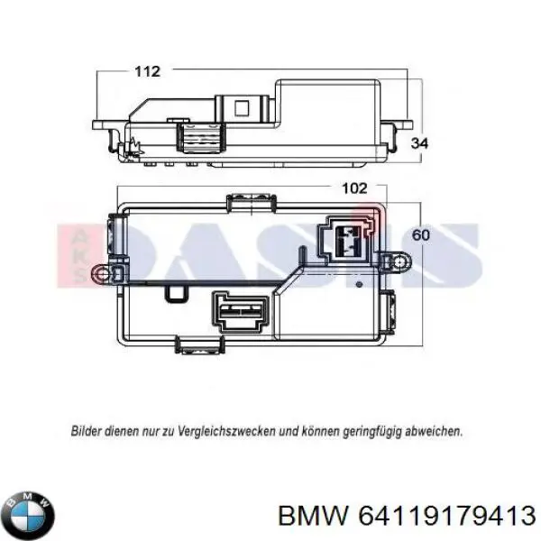 64119179413 BMW resistor (resistência de ventilador de forno (de aquecedor de salão))