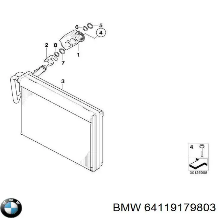 64119130346 BMW vaporizador de aparelho de ar condicionado