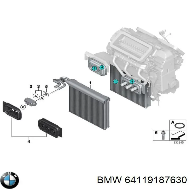64119187630 BMW válvula trv de aparelho de ar condicionado