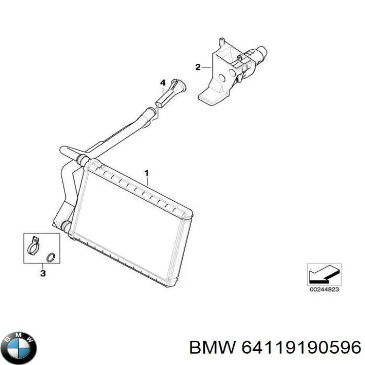 64119190596 BMW Радиатор отопителя салона