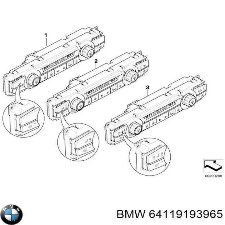 Блок управления кондиционером 64119193965 BMW