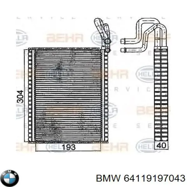 64119197043 BMW vaporizador de aparelho de ar condicionado