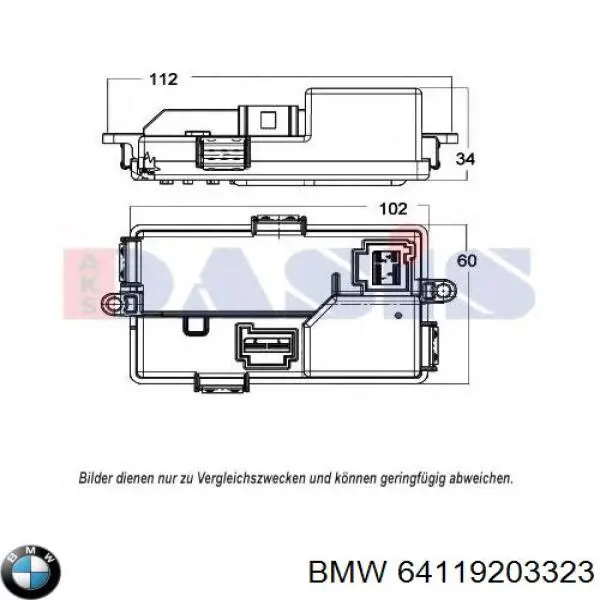 64119203323 BMW resistor (resistência de ventilador de forno (de aquecedor de salão))