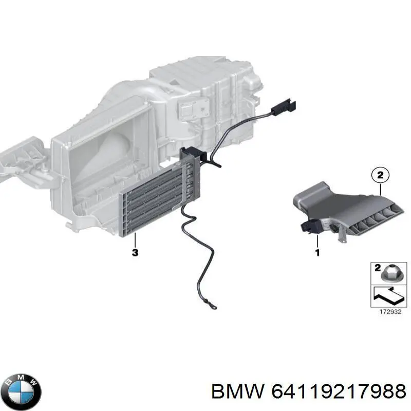 64119217988 BMW aquecedor elétrico de ar do sistema de calefacção de salão