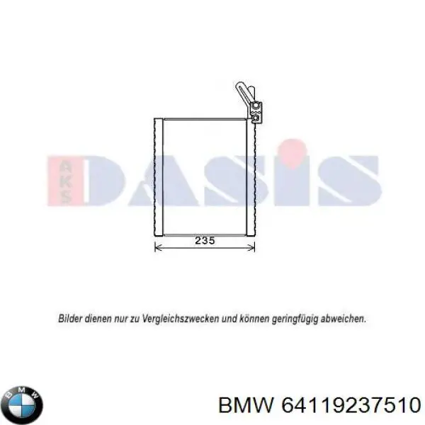 Радиатор испарителя кондиционера BMW 64119237510 цена, от 18.87 USD