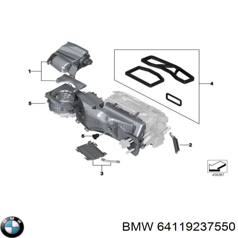 64119237550 BMW Корпус печки в сборе