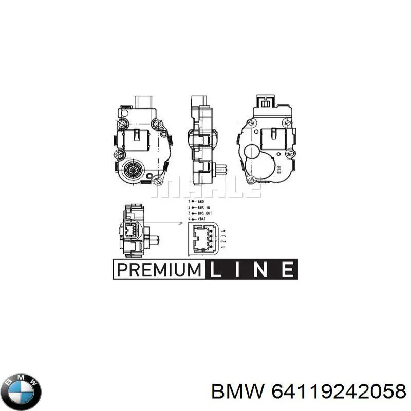 Купить 64119242058 BMW Моторчик заслонки печки