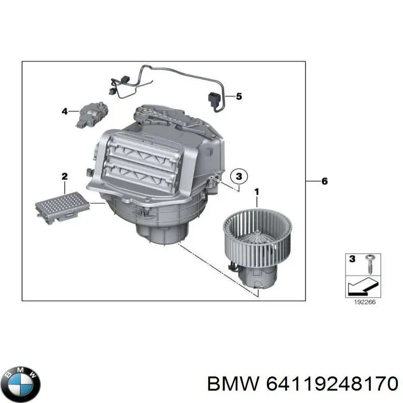 64119248170 BMW Электромотор печки