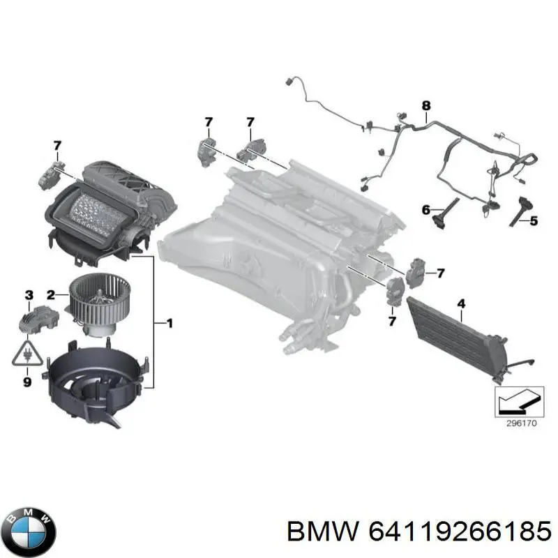 Резистор (сопротивление) вентилятора печки (отопителя салона) BMW 64119266185