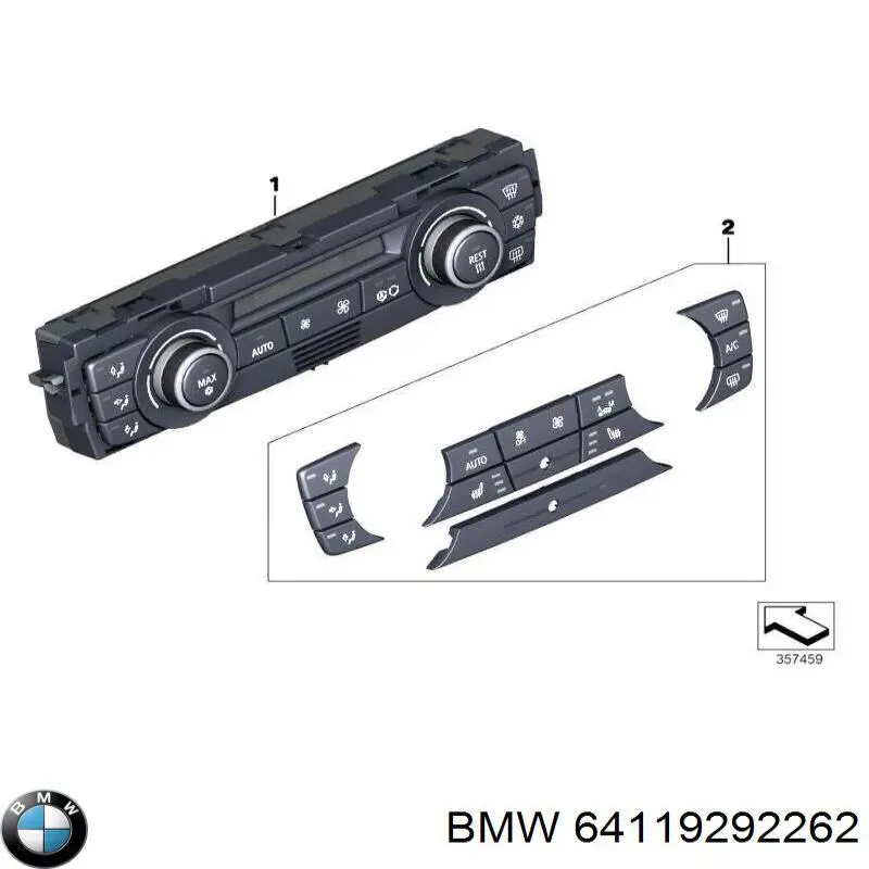 64119292262 BMW блок управления режимами отопления/кондиционирования