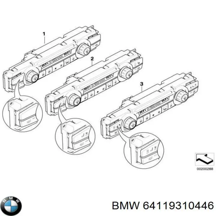 64119262778 BMW Механизм управления кондиционером