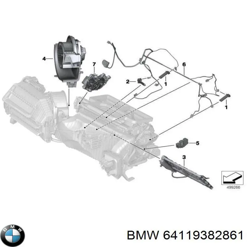 Мотор вентилятора печки (отопителя салона) BMW 64119382861 цена, от 21.54 USD
