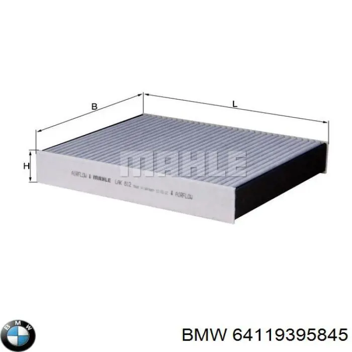 Фильтр воздушный отопителя BMW 64119395845 цена, от 14.51 USD