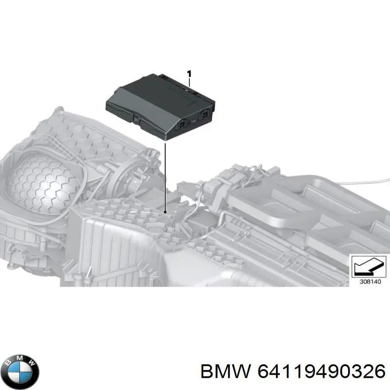 64119490326 BMW Блок управления климат-контролем