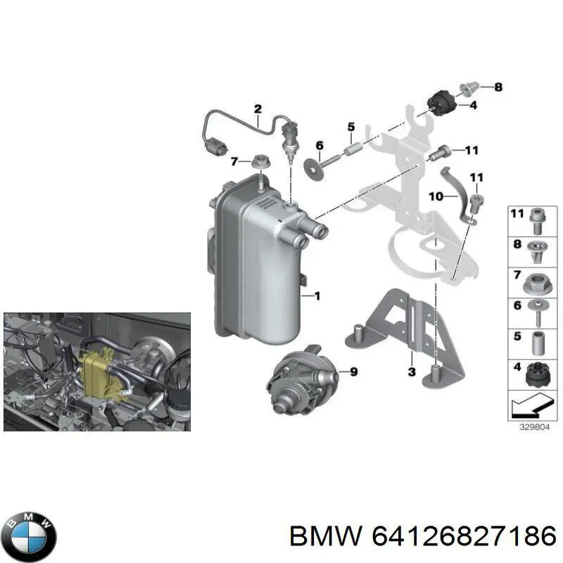 64126827186 BMW электро подогреватель охлаждающей жидкости