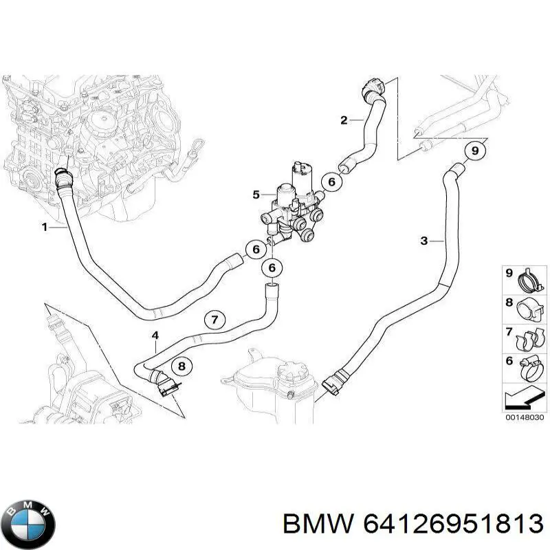 Переключающий клапан системы подачи воздуха 64126951813 BMW