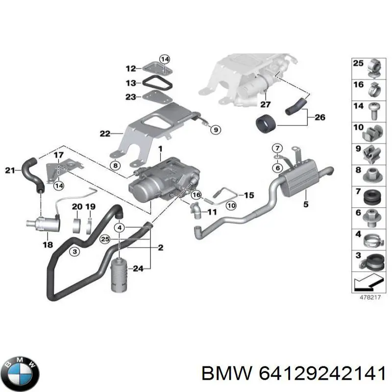  BMW 64129242141 цена, от 1756.66 USD