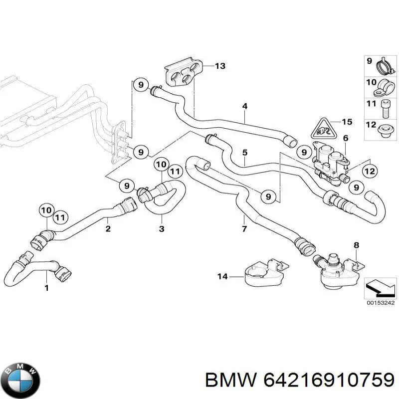 Купить 64216910759 BMW Шланг радиатора охлаждения нижний
