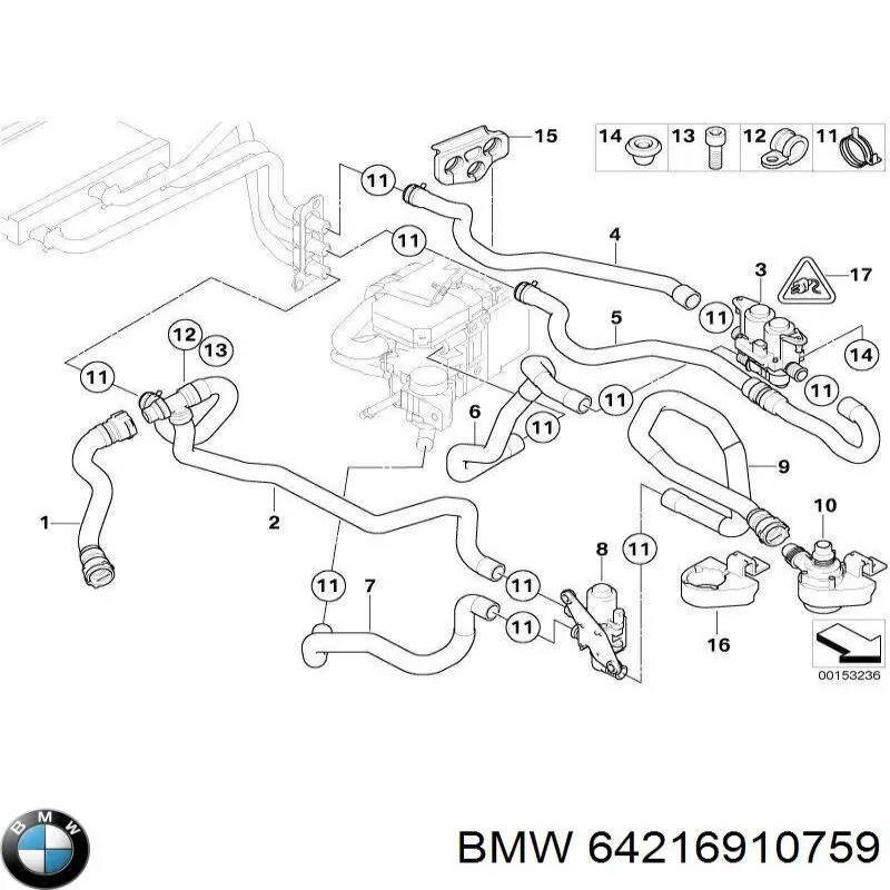 Шланг радиатора, нижний BMW 64216910759 цена, от 26.81 USD