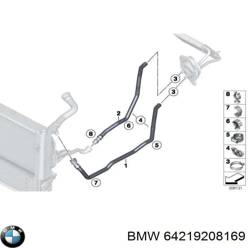 Патрубок отопителя BMW 9208169 цена, от 9.84 USD