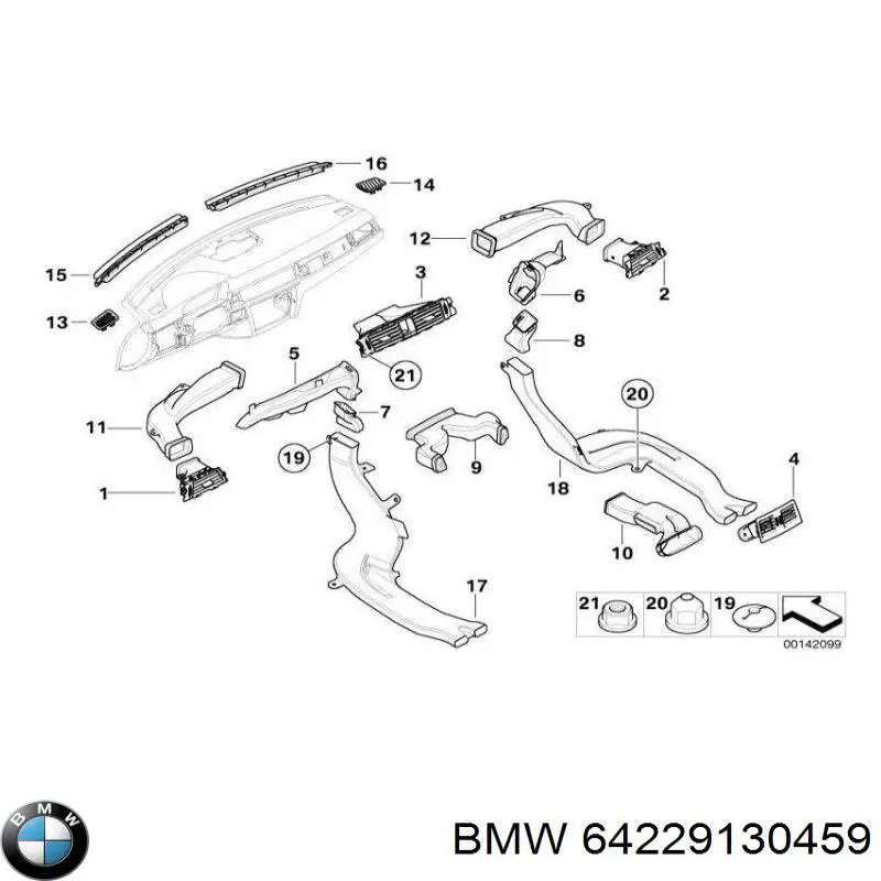 Решетка вентиляции салона на "торпедо" левая BMW 64226922633 цена, от 19.00 USD
