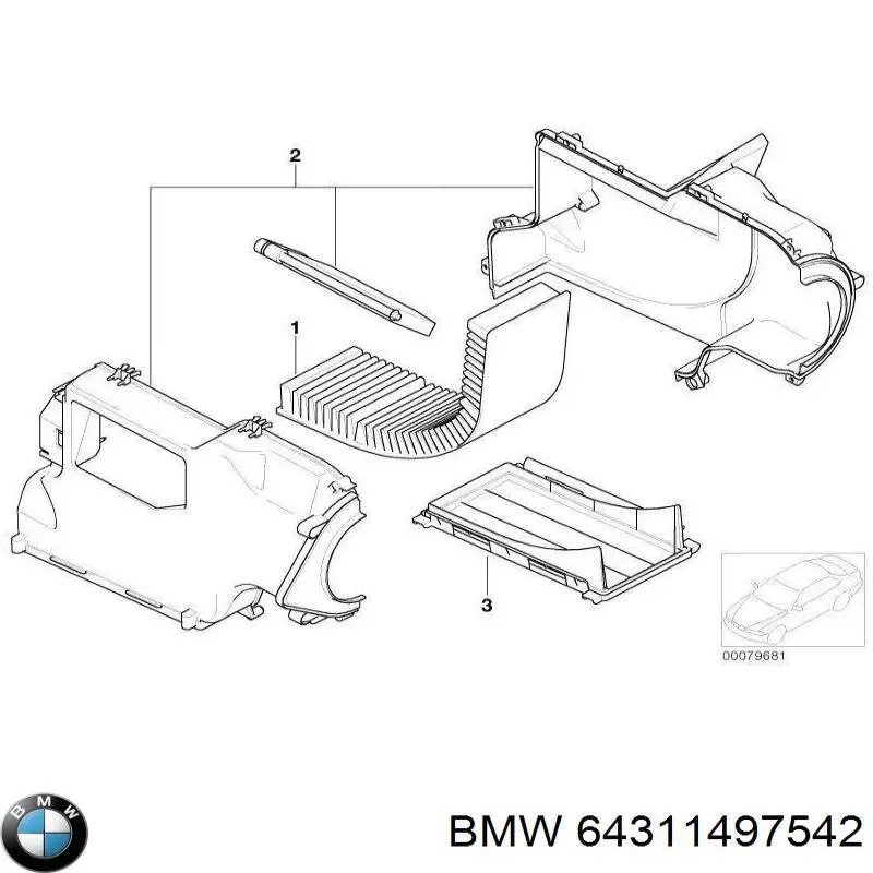 Фильтр салона 64311497542 BMW