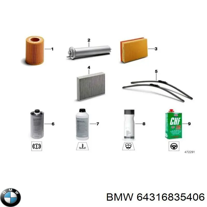 64316835406 BMW filtro de salão