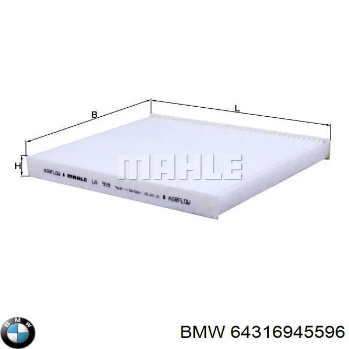 Фильтр салона 64316945596 BMW