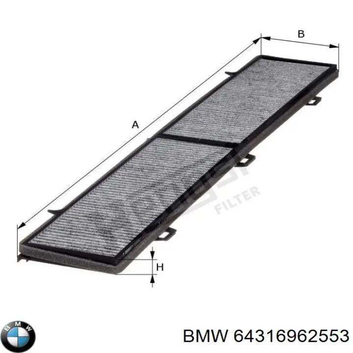 Фильтр воздушный отопителя BMW 64316962553 цена, от 20.14 USD