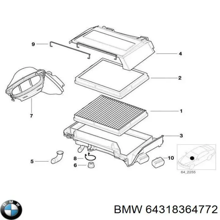 Датчик уровня положения кузова задний BMW 64318364772 цена, от 21.60 USD