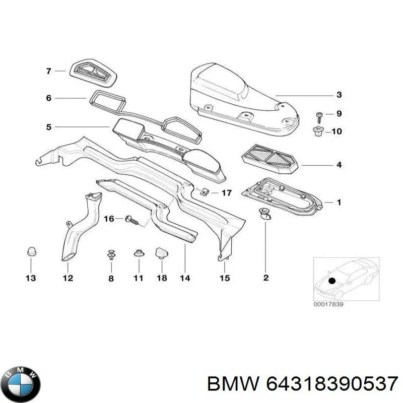 Купить 64318390537 BMW 