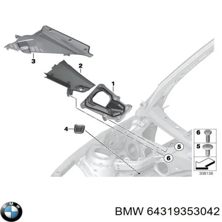 Водосток лобового стекла, жабо 9206485 BMW