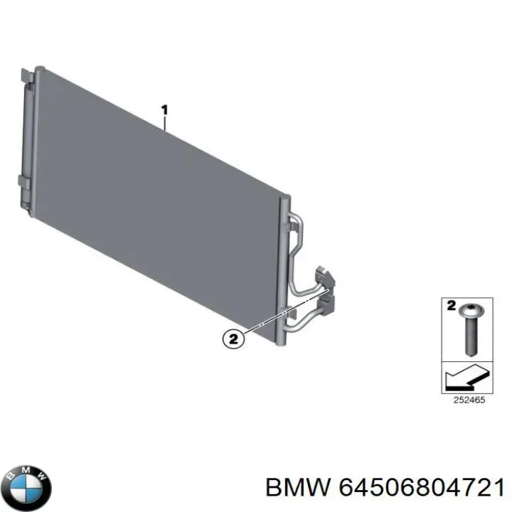 Радиатор кондиционера 64506804721 BMW