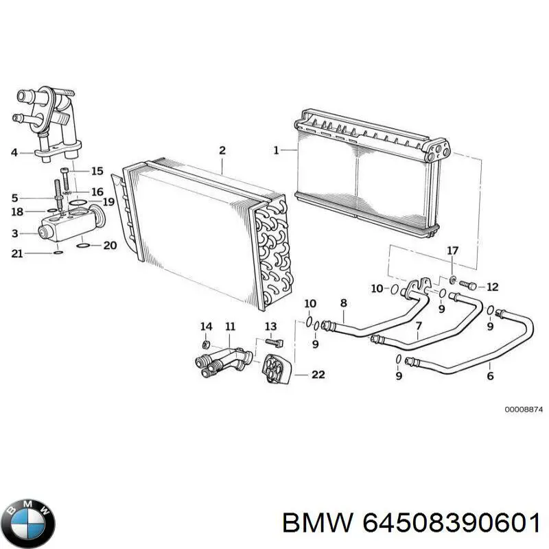 Anillo de sellado de tubería de aire acondicionado 64508390601 BMW