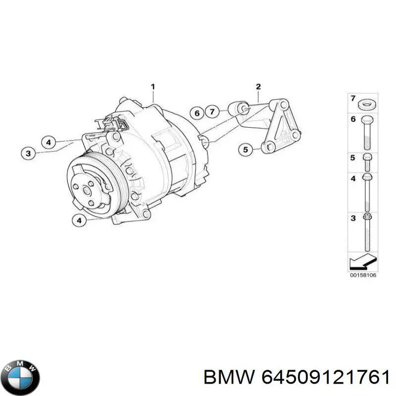 64509121761 BMW компрессор кондиционера