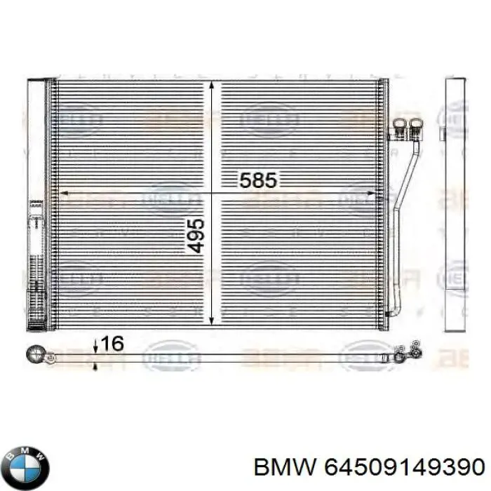 64509149390 BMW радиатор кондиционера
