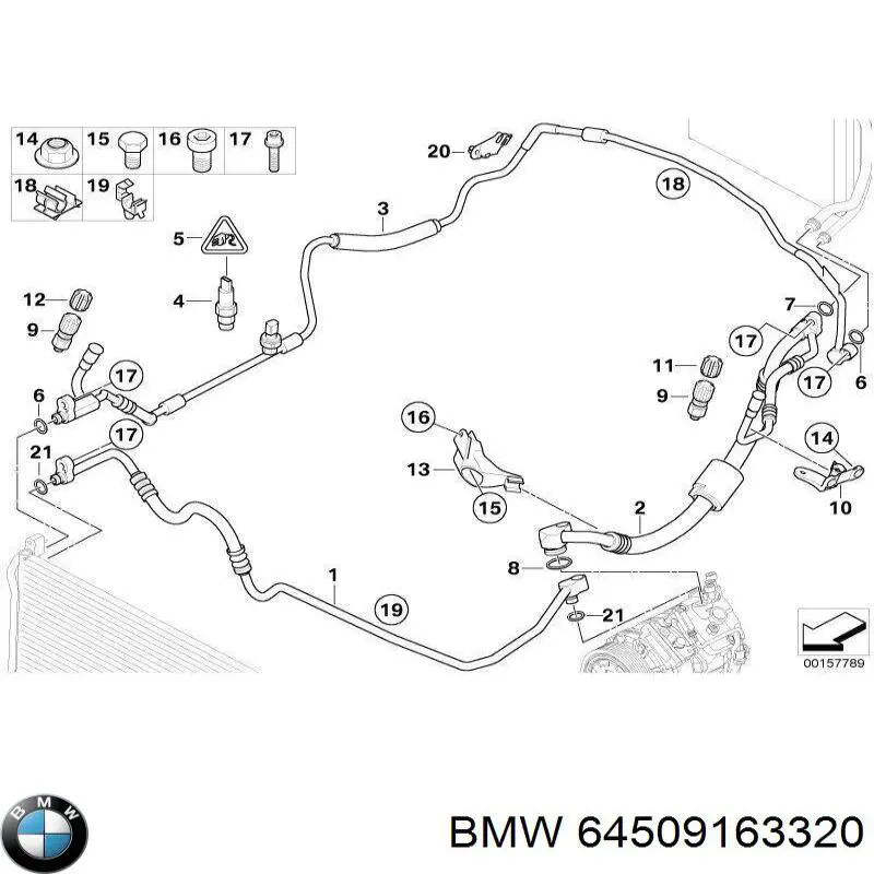 Шланг кондиционера, от компрессора к радиатору BMW 64536929810 цена, от 96.78 USD