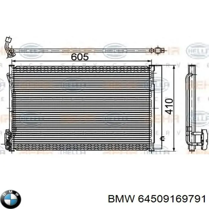 64509169791 BMW радиатор кондиционера