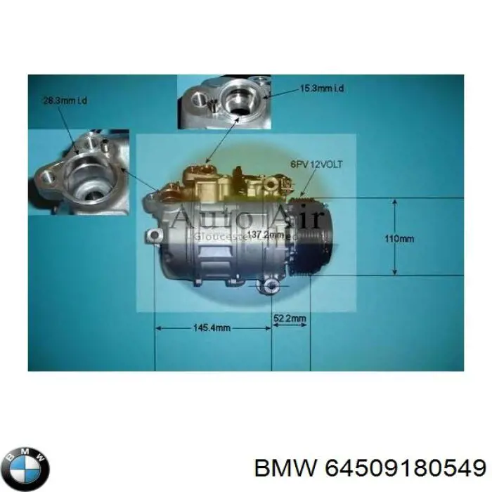 Компрессор кондиционера 64509180549 BMW