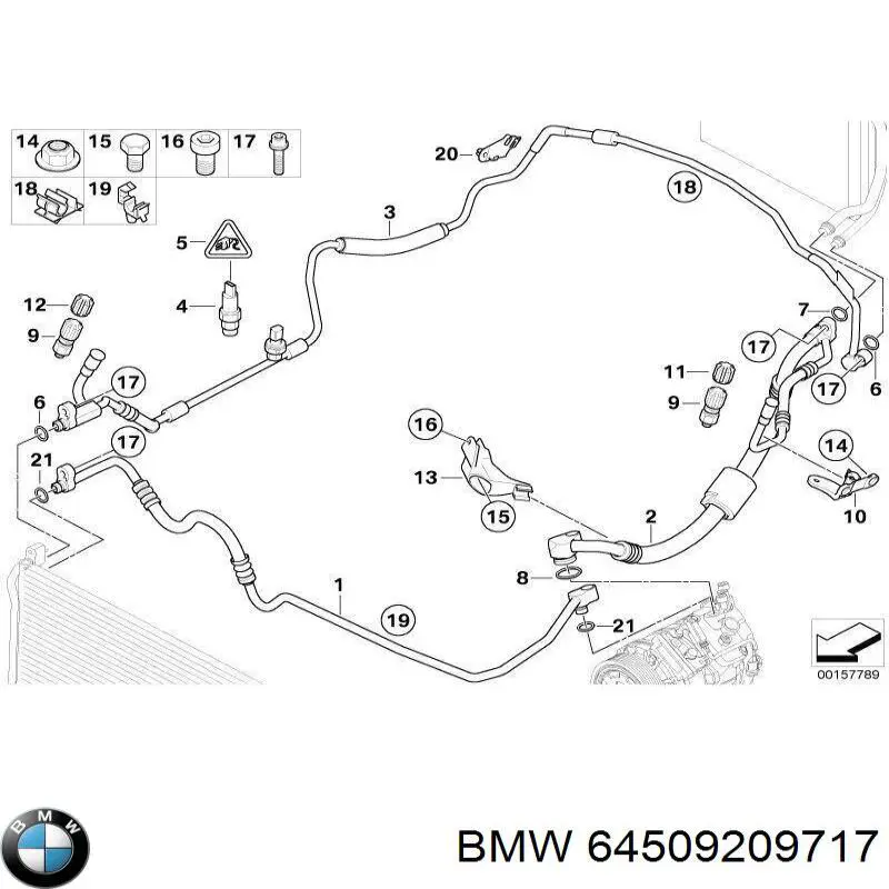 Шланг кондиционера, от испарителя к компрессору BMW 64509209717 цена, от 49.66 USD