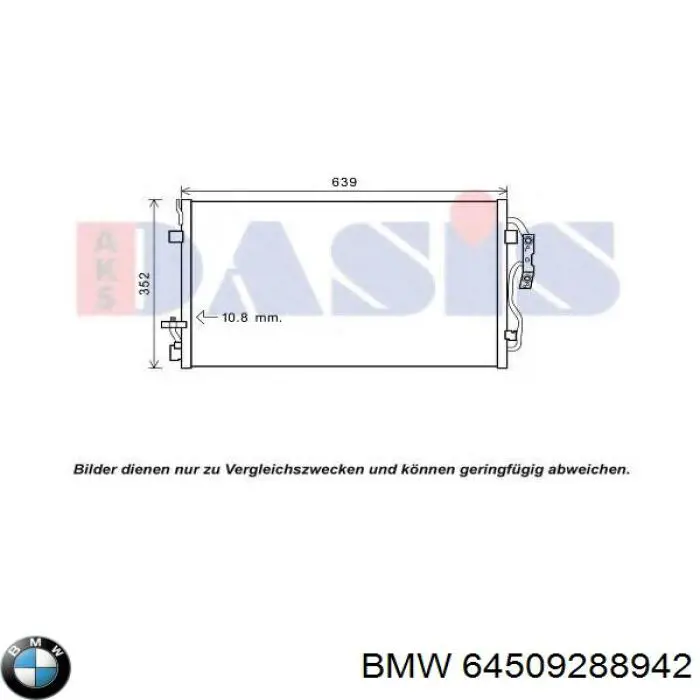 Радиатор кондиционера 64509288942 BMW