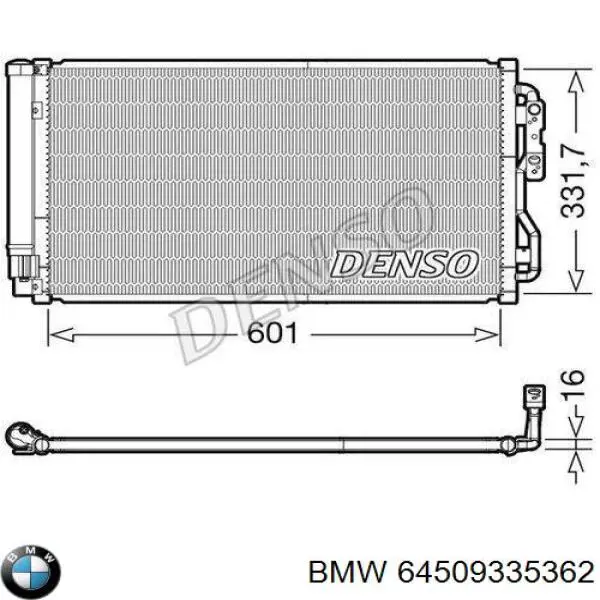 Радиатор кондиционера 64509335362 BMW