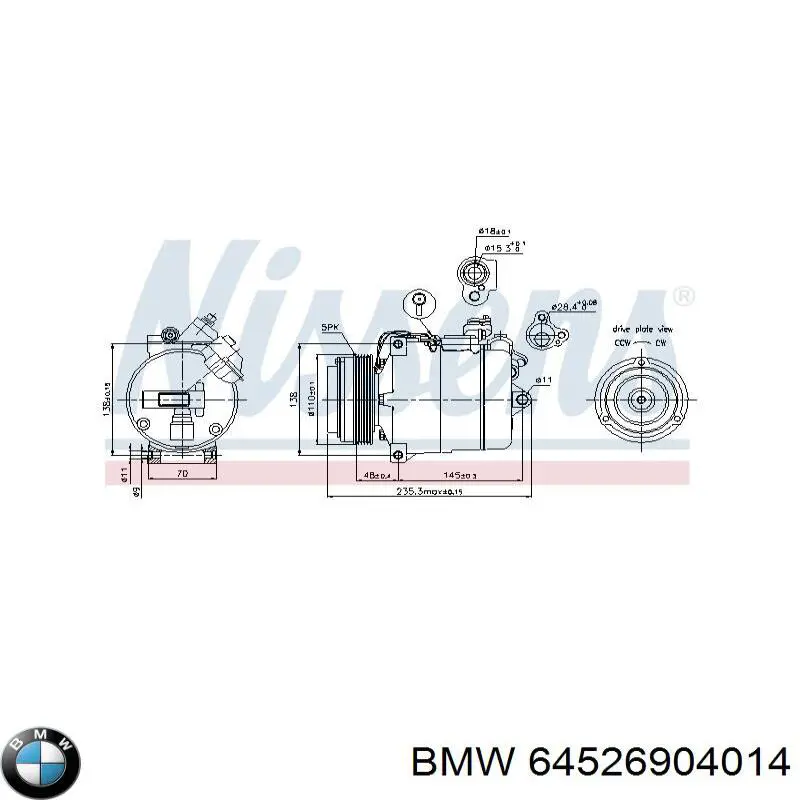 64526904014 BMW Компрессор хладагента
