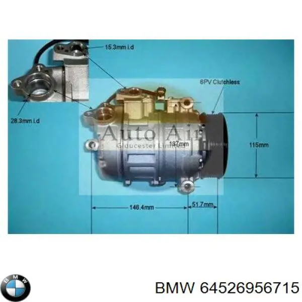 Компрессор системы кондиционирования BMW 64526956715 цена, от 164.70 USD